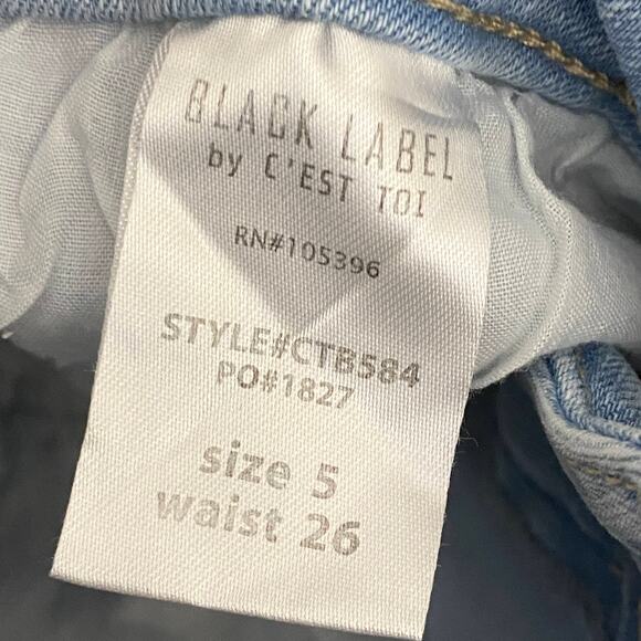 Black Label C'est Toi Light Wash Blue Denim Flare Jeans Women's Size 5 26 - Picture 8 of 9